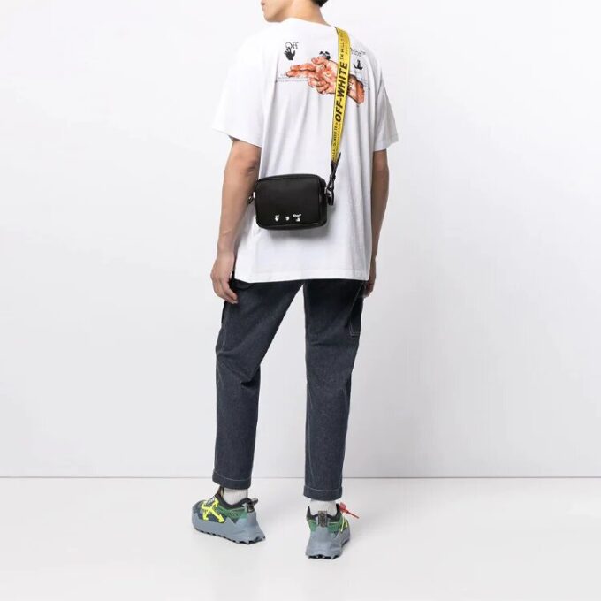 FW21 Camiseta blanca de corte holgado, cuello redondo y pantalones cortos con estampado de pintura