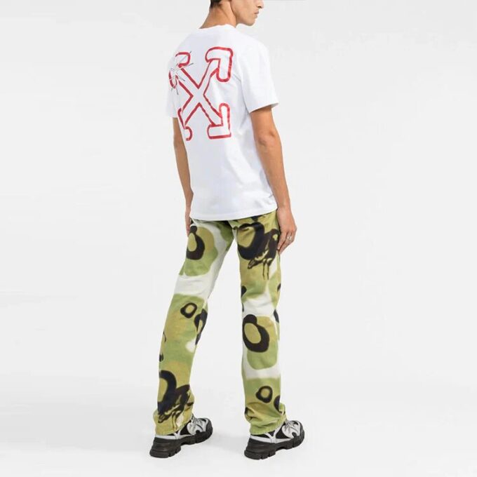 FW21 Camiseta blanca de manga corta con logo alfabético, versión estándar