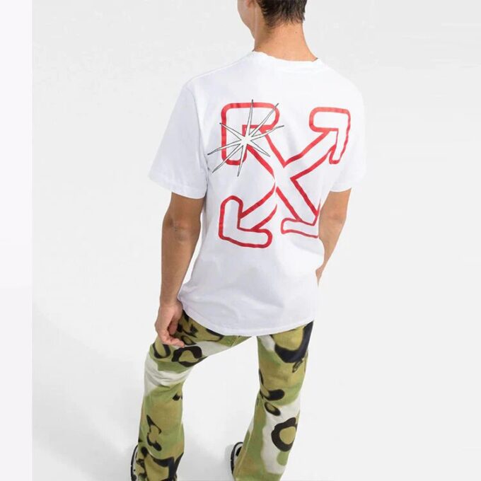 FW21 Camiseta blanca de manga corta con logo alfabético, versión estándar