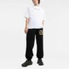 FW21 Camiseta de algodón Arrow de cuello redondo, pantalones cortos y corte ajustado, color blanco