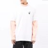 FW21 Camiseta de manga corta con cuello redondo y estampado del logotipo, versión holgada, blanco