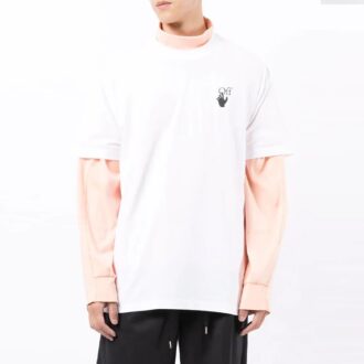 FW21 Camiseta de manga corta con cuello redondo y estampado del logotipo, versión holgada, blanco FW21 Camiseta de manga corta con cuello redondo y estampado del logotipo, versión holgada, blanco