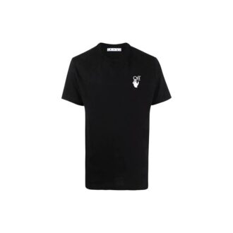 FW21 Camiseta de manga corta con diseño de flecha multicolor degradado, versión estándar, negro FW21 Camiseta de manga corta con diseño de flecha multicolor degradado, versión estándar, negro