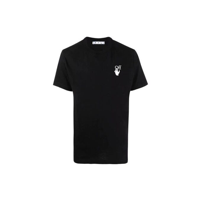 FW21 Camiseta de manga corta con diseño de flecha multicolor degradado, versión estándar, negro