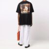 FW21 Camiseta de manga corta con estampado de Caravaggio, corte holgado, negro