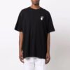 FW21 Camiseta de manga corta con estampado de Caravaggio, corte holgado, negro