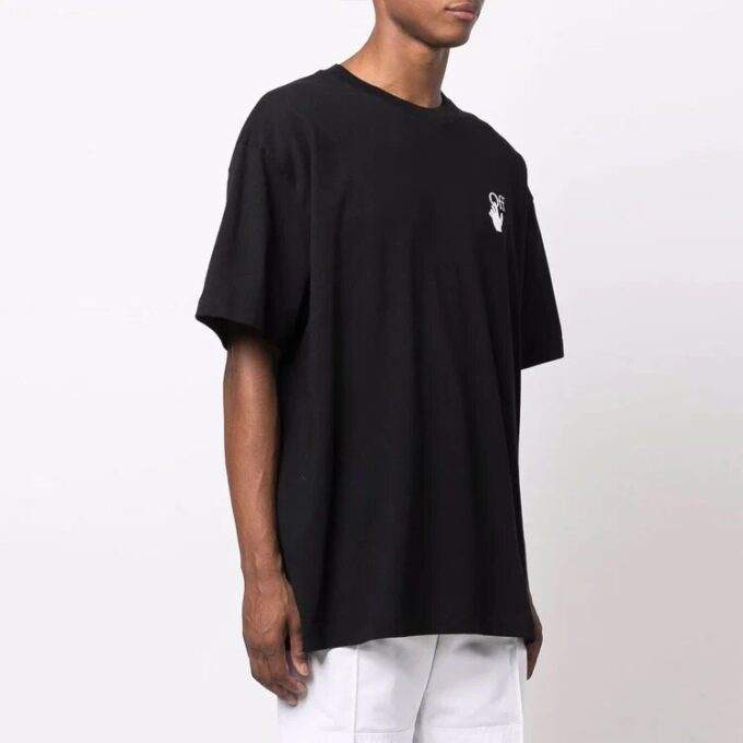 FW21 Camiseta de manga corta con estampado de Caravaggio, corte holgado, negro