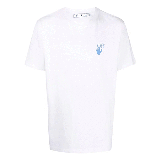 FW21 Camiseta de manga corta con logotipo y letras bordadas, versión estándar, color blanco FW21 Camiseta de manga corta con logotipo y letras bordadas, versión estándar, color blanco
