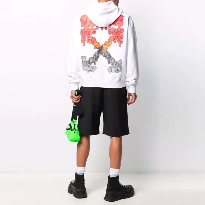 FW21 Camiseta de manga larga para hombre con estampado de Arrows, color blanco