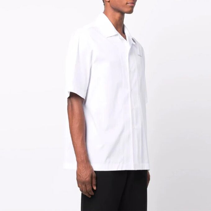 FW21 Camiseta de pantalón corto con logo, corte holgado, color blanco