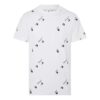 FW21 Camiseta de Pantalones Cortos con cuello redondo y estampado completo del logotipo, versión estándar, blanco