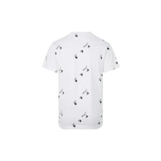 FW21 Camiseta de Pantalones Cortos con cuello redondo y estampado completo del logotipo, versión estándar, blanco FW21 Camiseta de Pantalones Cortos con cuello redondo y estampado completo del logotipo, versión estándar, blanco