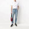 FW21 Camiseta de Pantalones Cortos con cuello redondo y estampado completo del logotipo, versión estándar, blanco