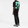 FW21 Camiseta de Pantalones Cortos con cuello redondo y estampado de flechas, versión básica, color negro