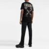 FW21 Camiseta de Pantalones Cortos con cuello redondo y estampado de flechas, versión básica, color negro