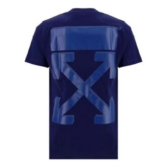 FW21 Camiseta de Pantalones Cortos con cuello redondo y estampado de flechas, versión estándar, azul FW21 Camiseta de Pantalones Cortos con cuello redondo y estampado de flechas, versión estándar, azul