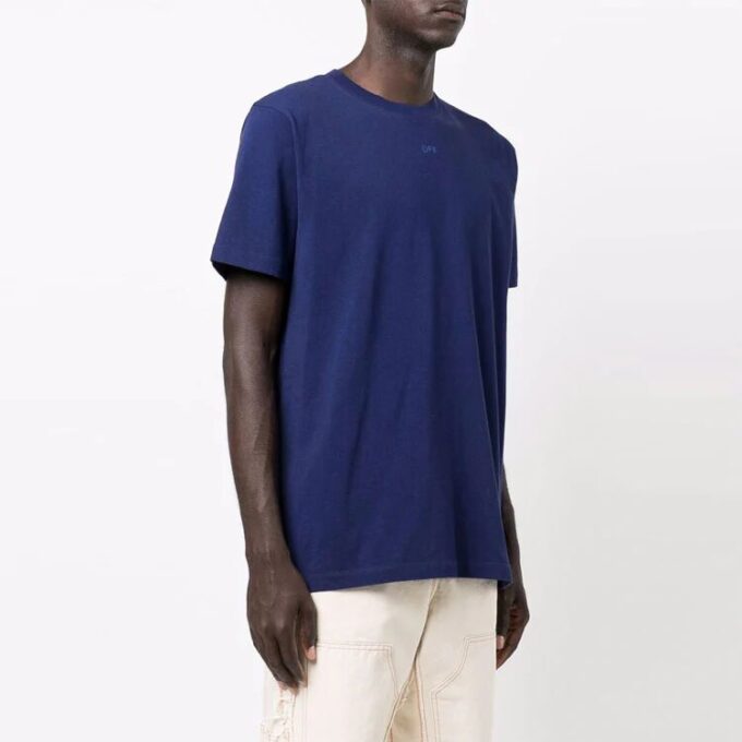 FW21 Camiseta de Pantalones Cortos con cuello redondo y estampado de flechas, versión estándar, azul