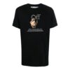 FW21 Camiseta de pantalones cortos con cuello redondo y estampado de logotipo divertido, versión básica, negro