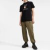 FW21 Camiseta de pantalones cortos con cuello redondo y estampado de logotipo divertido, versión básica, negro