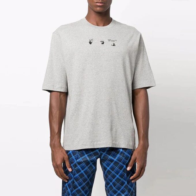 FW21 Camiseta de pantalones cortos con cuello redondo y estampado del logotipo de Arrows, versión estándar, gris