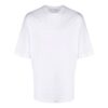 FW21 Camiseta de pantalones cortos con cuello redondo y estampado geométrico, versión entallada, color blanco