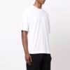 FW21 Camiseta de pantalones cortos con cuello redondo y estampado geométrico, versión entallada, color blanco
