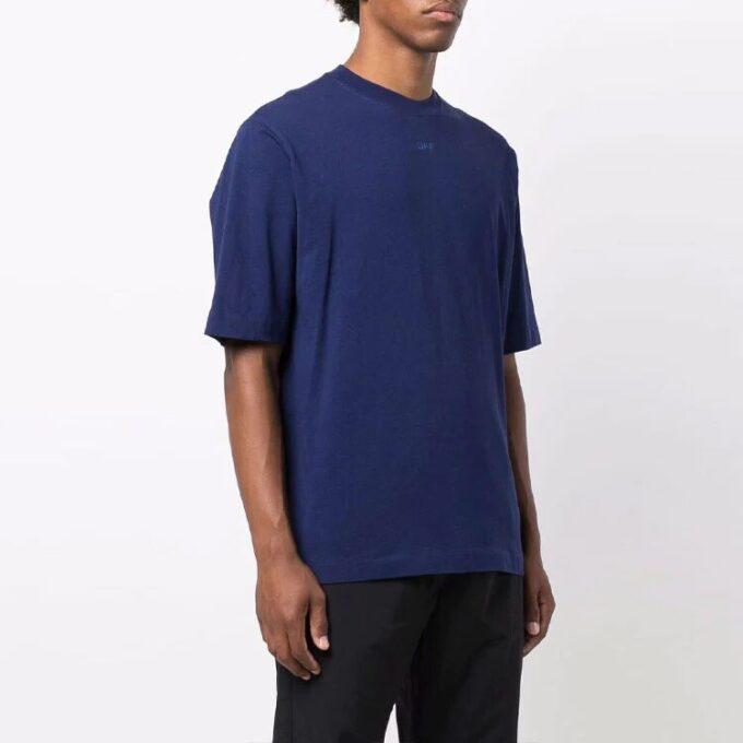 FW21 Camiseta de pantalones cortos con cuello redondo y flecha, versión azul