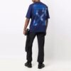 FW21 Camiseta de pantalones cortos con cuello redondo y flecha, versión azul