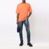FW21 Camiseta de Pantalones Cortos con cuello redondo y logo en el pecho, versión básica, naranja