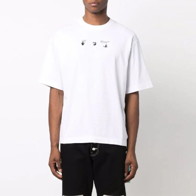 FW21 Camiseta de pantalones cortos con estampado de Arrows, versión estándar, color blanco