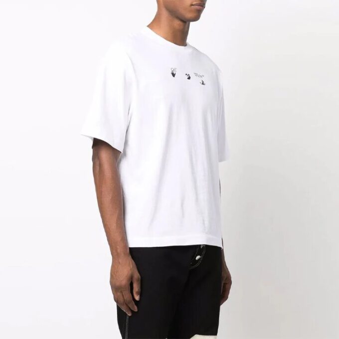 FW21 Camiseta de pantalones cortos con estampado de Arrows, versión estándar, color blanco