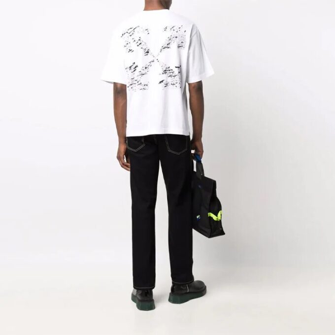 FW21 Camiseta de pantalones cortos con estampado de Arrows, versión estándar, color blanco