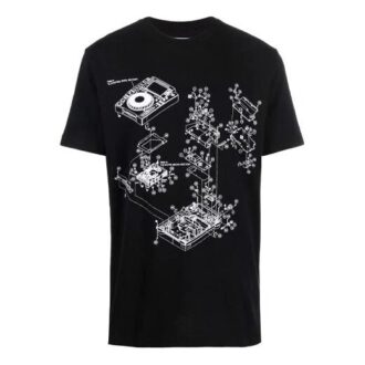 FW21 Camiseta estampada de cuello redondo y pantalones cortos, versión negra FW21 Camiseta estampada de cuello redondo y pantalones cortos, versión negra