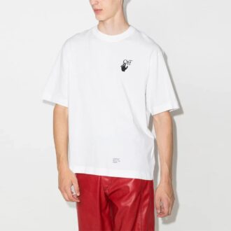 FW21 Caravaggio con estampado de flechas, cuello redondo, pantalones cortos y corte holgado, blanco FW21 Caravaggio con estampado de flechas, cuello redondo, pantalones cortos y corte holgado, blanco