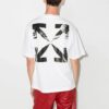FW21 Caravaggio con estampado de flechas, cuello redondo, pantalones cortos y corte holgado, blanco