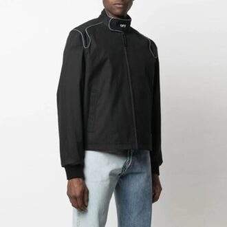 FW21 Chaqueta aviador con logotipo, versión negra