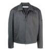 FW21 Chaqueta con solapa y cremallera, color liso, versión gris