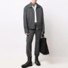 FW21 Chaqueta con solapa y cremallera, color liso, versión gris