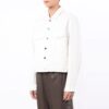 FW21 Chaqueta Denim recta de un solo color con botones, versión blanca