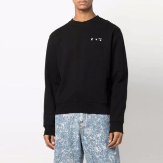 FW21 Cuello redondo con estampado de Arrows Versión jersey Negro