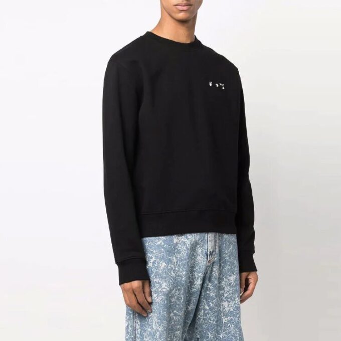 FW21 Cuello redondo con estampado de Arrows Versión jersey Negro