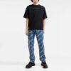 FW21 Cuello redondo con estampado de letras, pantalones cortos, corte holgado, negro