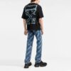 FW21 Cuello redondo con estampado de letras, pantalones cortos, corte holgado, negro