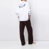 FW21 Estampado con logotipo, manga larga, corte holgado, blanco