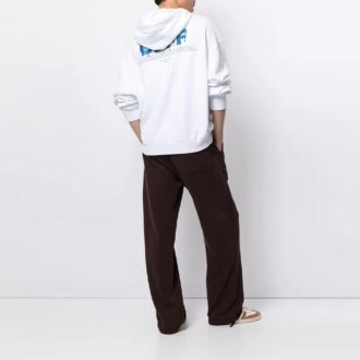 FW21 Estampado con logotipo, manga larga, corte holgado, blanco