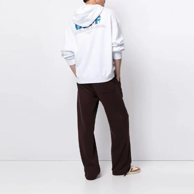 FW21 Estampado con logotipo, manga larga, corte holgado, blanco