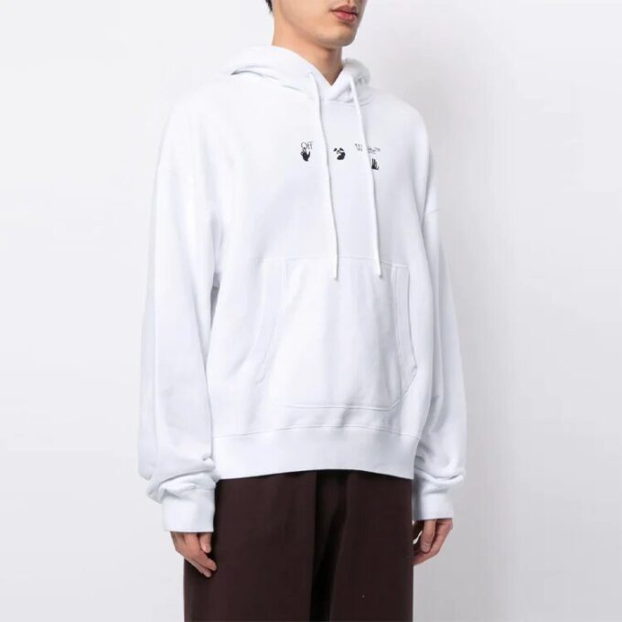 FW21 Estampado con logotipo, manga larga, corte holgado, blanco