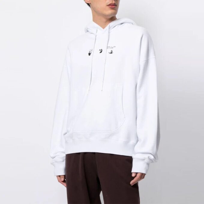 FW21 Estampado con logotipo, manga larga, corte holgado, blanco