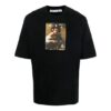 FW21 Estampado, cuello redondo, pantalones cortos, corte entallado, negro