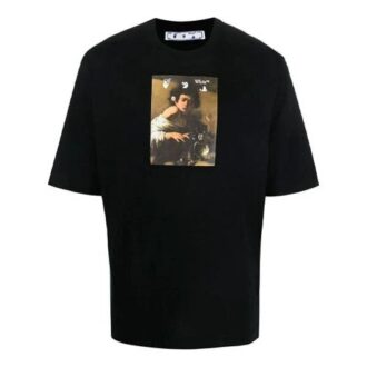 FW21 Estampado, cuello redondo, pantalones cortos, corte entallado, negro